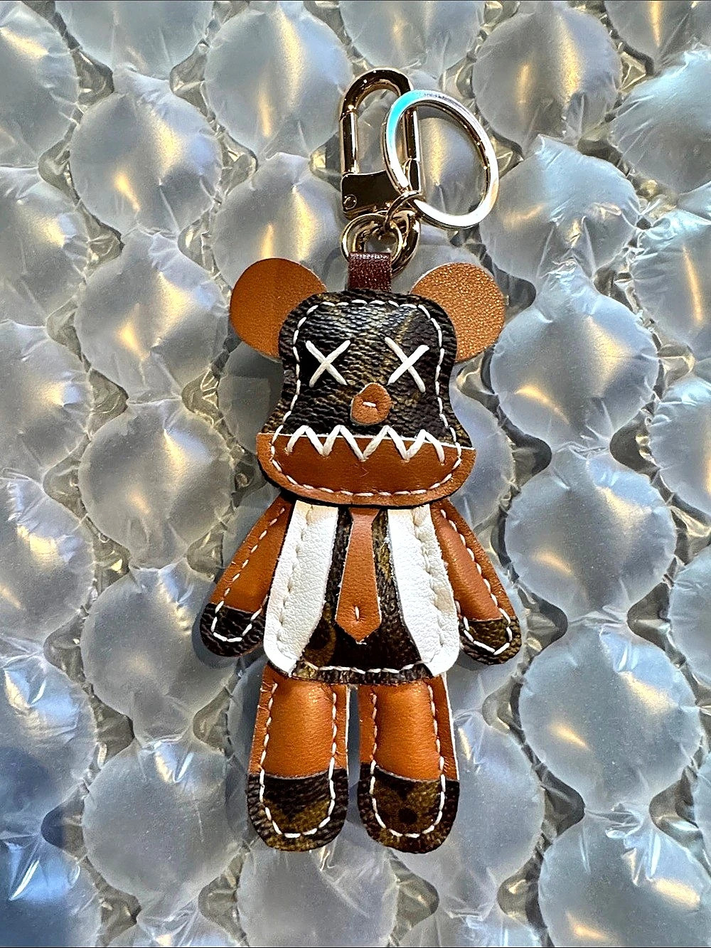 Upcycled Louis Vuitton Bear Keychain New